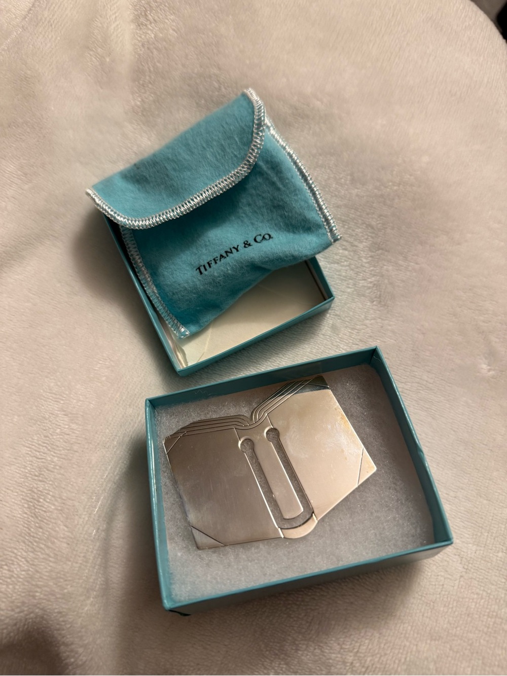 Tiffany & Co. Sterling Silver Bookmark with Tiffany Blue Pouch